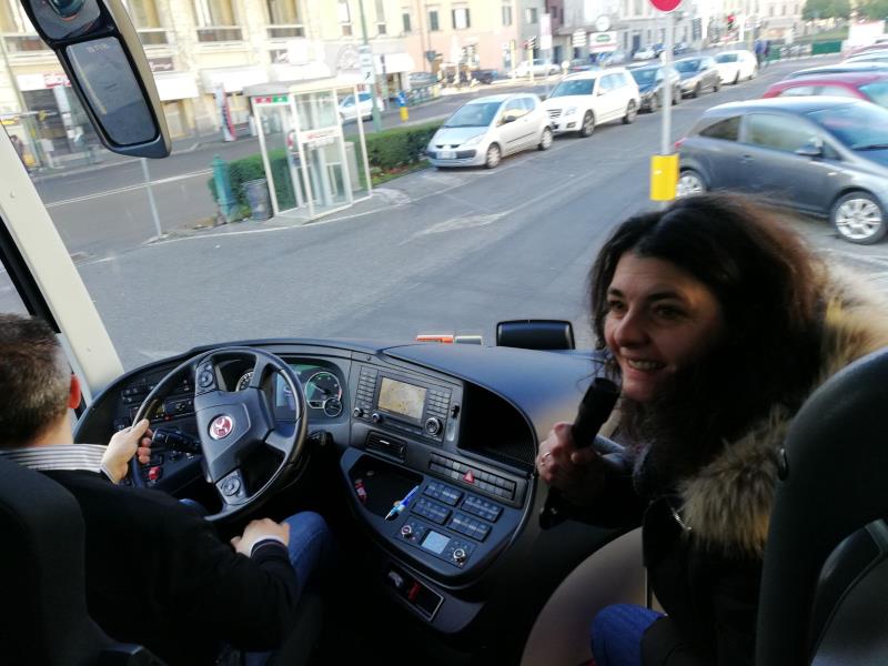 Gennaio 2018 visita guidata spiegando sul bus